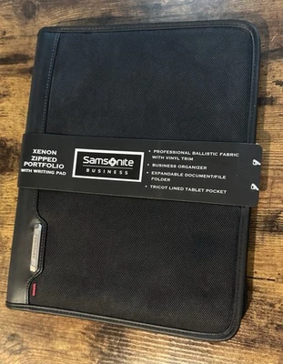 Cartera Samsonite Xenón con Cremallera con Almohadilla de Escritura 11" x 13" - A2000 - Nunca Usada Foto 1 de 4