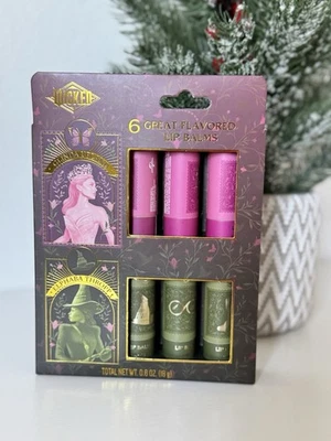 Wicked Movie Ariana Grande Glinda conjunto de bálsamo labial 6 peças adoçante kiwi melancia - Imagem 1 de 4