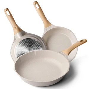 Nonstick Frying Pan Set - Granite Induction Pans for Cooking Omelette Non-Sti... - Picture 1 of 6