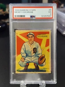 Mickey Cochrane 1934 Diamond Stars Baseball #9 PSA 3 VG Detroit Tigers HOF - Bild 1 von 2