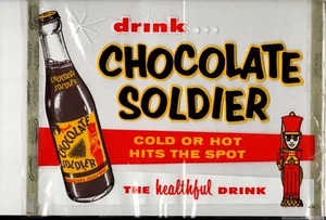 Chocolate Soldier Clear Self Adhesive CS 14 Window Sign 9 1/2" x 13" 1960's - Picture 1 of 4