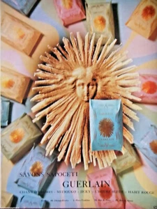 PUBLICITÉ DE PRESSE 1968 SAVONS SAPOCETI DE GUERLAIN CHANT D'ARÔMES MITSOUKO - Picture 1 of 1