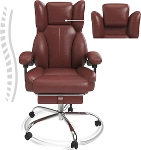 Big and Tall Office Chair 500lbs Wide Seat with Retractable Footrest - Picture 1 of 21