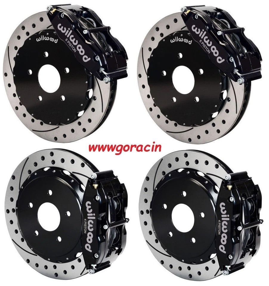 KIT DE FRENOS DE DISCO WILWOOD,05-13 CORVETTE C-6,2004-10 CADILLAC XLR,13", NEGRO, PERFORADO Foto 1 de 4