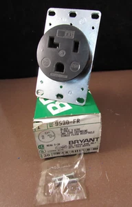 Bryant 9530-FR Flush Receptacle Black 2 Pole 3 Wire 30A 125V - Picture 1 of 2