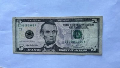 Birthday / Anniversary Note $5 Bill: September 5, 1966 or May 9, 1966 - Image 1 of 2