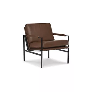 Signature Design by Ashley Contemporary Puckman Accent Chair Brown/Silver Finish - Picture 1 of 5
