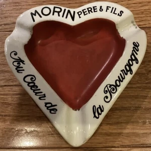 RARE Morin Pere & Fils Heart Shaped Ashtray France Moulin des Loups - Picture 1 of 11