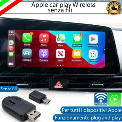 APPLE CAR PLAY WIRELESS ADATTATORE PER TOYOTA AYGO X PER IPHONE - Immagine 1 di 4