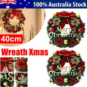 Decoration 2PCS Christmas Wreath Front Door Hanging Light AU 40CM Xmas Garland - Picture 1 of 12