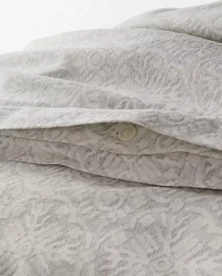RALPH LAUREN Emilia Tonal Medallion Medallion Duvet Cover 3P Set Queen Grey $360 - Image 1 of 4
