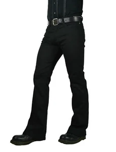 SHRINE CLASSIC BLACK GOTHIC RETRO PUNK STEAMPUNK ROCKER BIKER JEANS PANTALONES - Imagen 1 de 5