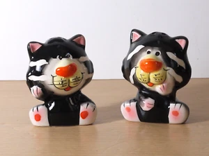 Vintage Funny Cats Salt and Pepper Shakers Set of 2 VGC - Foto 1 di 9