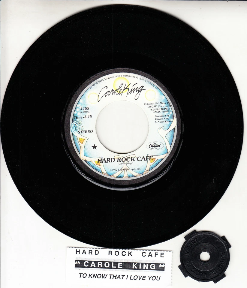 CAROLE KING  Hard Rock Cafe 7" 45 rpm vinyl record BRAND NEW + juke box strip - Image 1 of 1