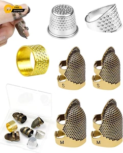 FIVEIZERO Kit Ditale – 7 PZ Ditali da Cucire per Cucire a Mano, Protezione Dita in Metallo - Foto 1 di 7