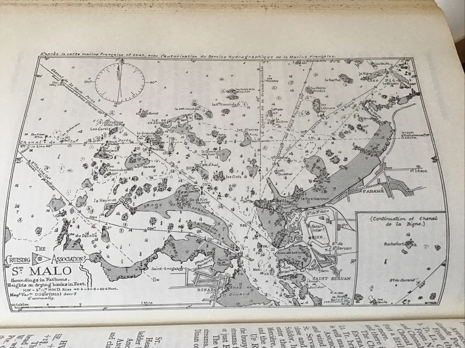 VINTAGE SEA CHART / NAUTICAL MAP 1961 - St Malo France - Image 1 of 1