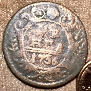 1736 Denga OLD RUSSIAN IMPERIAL COIN ORIGINAL. Quinn Anna.  Not Cleaned. - Picture 1 of 3