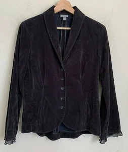 Giacca blazer J. Jill nero velluto colletto tondo bottoni pizzo manica orlo tg 6P - Foto 1 di 8