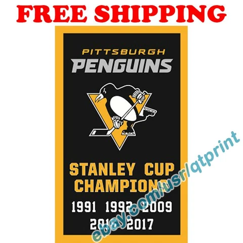 Pittsburgh Penguins Stanley Cup Champions Flag Banner 3x5 ft 2021 NHL Hockey NEW Cover