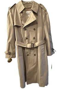 Vtg London Fog Wamsutta Trench Coat Removable Liner Belted Men’s 42 Reg Khaki - Picture 1 of 18