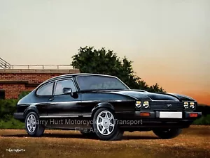 Ford Capri2.8i, Auto, A4 Größe Druck, Kunstwerk, Oldtimer - Bild 1 von 1