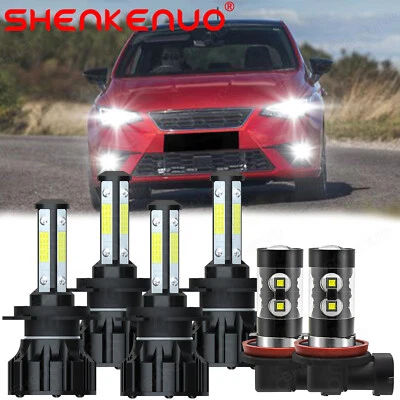 For Seat Ibiza 2008-2018 Combo LED Headlight High/Low Beam + Fog Light Bulbs Kit - Image 1 of 4