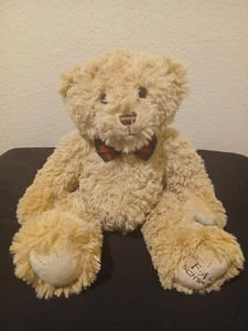 2019 FAO Schwarz Linzy Toys Brown Tan Teddy Bear Plaid Bow Tie Stuffed Plush 17" - Picture 1 of 9