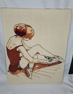 Vth 1976 BALLERINA Paragon Creative Crewel Needle Point #0433 Unframed 26"x20" - Picture 1 of 8