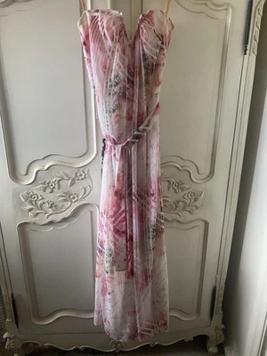 Cooper Street BNWOT Strapless Tie Maxi Dress Pink Multi Sz 6 Party Wedding Races - image 1 of 4