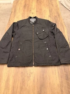 Barbour Legion Wax Black Biker Quilt Motorrad Jacke Mantel, Gr. XL, Slim Fit - Bild 1 von 12