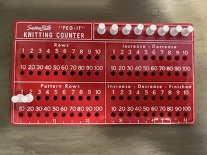 Vintage Rare Find Susan Bates Peg It Knitting Counter w/ 10 Pegs - Picture 1 of 4