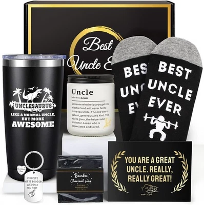 Подарки для дяди от племянницы племянника - лучший когда-либо день рождения 20 унций, черный  - Изображение 1 из 4