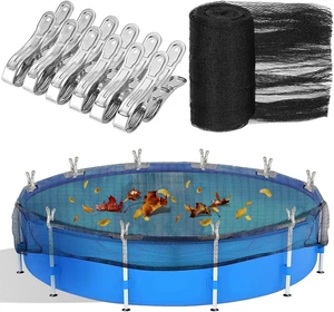 Copertura Rete Foglia Rotonda 19,7 Piedi per Piscina Fuori Terra, Copertura Invernale Copertura Rete con - Foto 1 di 7