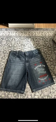 Pantalones cortos vaqueros Focus vintage de principios de la década de 2000 holgados talla 42 nuevos con etiquetas Foto 1 de 4