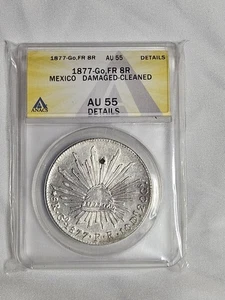 1877 Mexico 8 Reales Coin ANACS AU55 - Picture 1 of 7