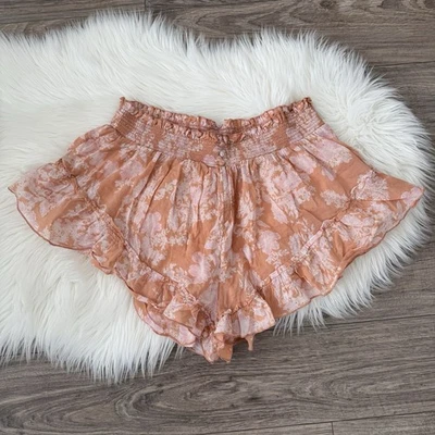 Шорты Free People Still The One с цветочным узором размер большой с оборками подол - Изображение 1 из 4