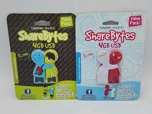Sharebytes 4GB USB 2Packs 4 Totale NUOVO - Foto 1 di 1