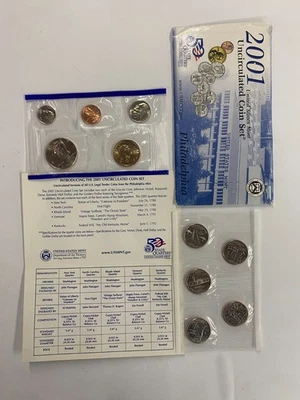 2001 U.S. Mint Uncirculated Coin Set – Philadelphia Mint (Original Packaging) - Image 1 of 3