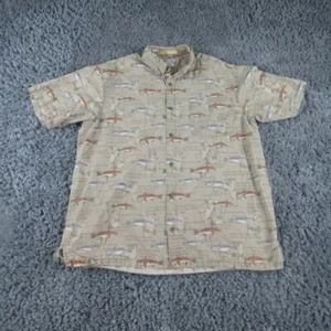 Columbia Hemd Herren Large hellbraun beige Fischdruck River Lodge Kurzarm - Bild 1 von 16