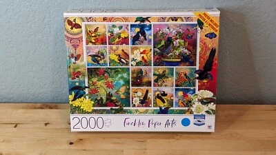Rompecabezas Finchley Paper Arts 2000 piezas Birds of Asia Milton Bradley Premium 32x24 Foto 1 de 3