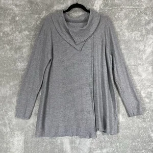 Soft Surroundings Sweater Womens Large Gray Miranda Wrap Cardigan Lagenlook Wool - Picture 1 of 15