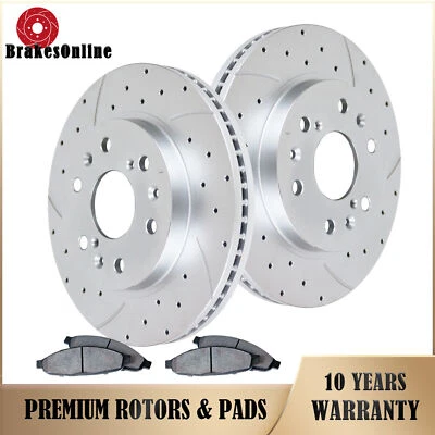 Front Brake Rotors Pads Kit fit for Cadillac Escalade GMC Yukon Drilled Brakes - Image 1 of 4