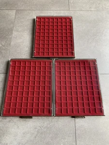 3 Leuchtturm stapelbare Münzboxen 80 Fächer 23 x 23 mm / Rauchfarben - Bild 1 von 2