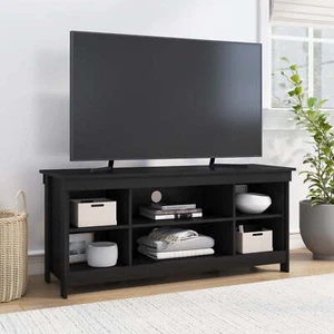 Ardent No Tools Open Shelf TV Stand Console for TVs up to 50", Black - Picture 1 of 14