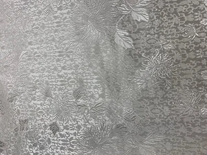 White on White Mums Floral - Silk Brocade Fabric - 29" wide - Picture 1 of 4