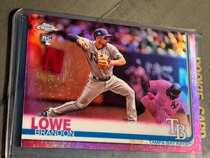 2019 Topps Chrome Brandon Lowe Pink Refractor Rookie Tampa Bay Rays
