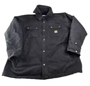 Carhartt Quick Duck Jacke Mantel 2XL schwarz Fleece gefüttert Barn Chore Bau - Bild 1 von 16