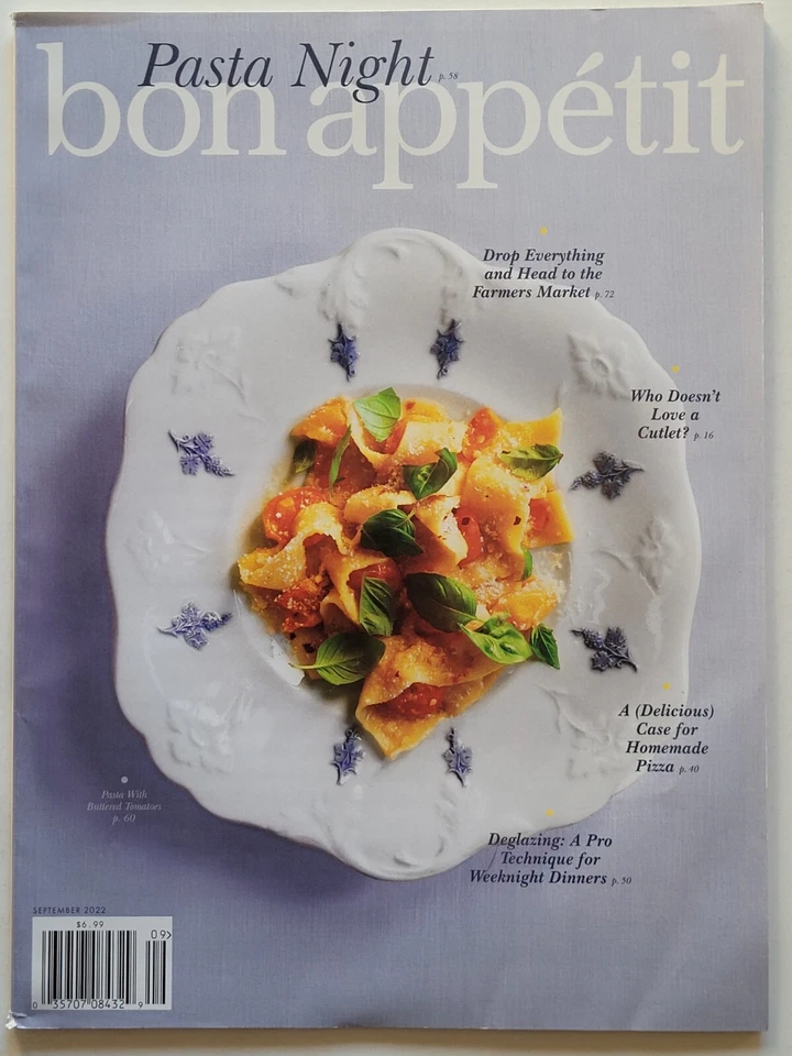 PASTA NIGHT September 2022 BON APPETIT Magazine A CASE FOR HOMEMADE PIZZA - Image 1 of 1