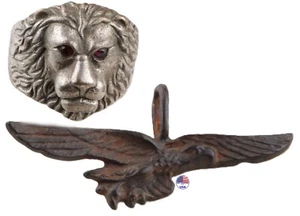 German pilots Ring WW2 Lion WWII Air force Luftwaffe Eagle pendant Germany Vikin - Picture 1 of 14