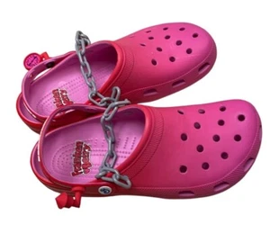 Frankenberry Crocs Limited Edition rosa Clogs Größe 11 mit Kettenriemen - Bild 1 von 7